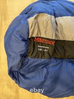 0910 Marmot Sawtooth Long 15 F / -9 C Goose Down 34 x 91 Sleeping Bag