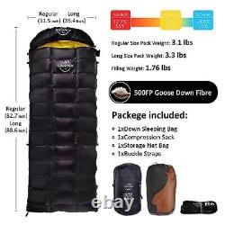 0 20 Degrees F Down Sleeping Bag Long(Fits up to 6'6'') Black/20? /Left Zipper