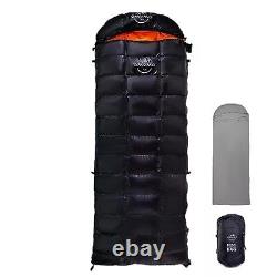 0? 20? Down Sleeping Bag Regular(Fits up to 6'0'') Black/0? /Right Zipper+Liner