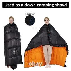 0? 20? Down Sleeping Bag Regular(Fits up to 6'0'') Black/0? /Right Zipper+Liner