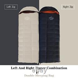 0? 20? Down Sleeping Bag Regular(Fits up to 6'0'') Black/0? /Right Zipper+Liner