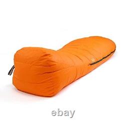 10 Degree F Hydrophobic Down Sleeping Bag for Adults Orange L side zipper