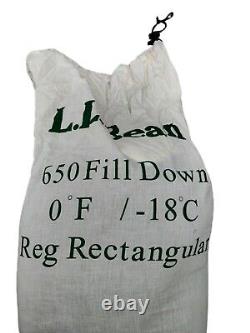 2008 LL Bean Goose Down Bag Rectangular with Original Bag True Navy READ