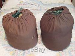 2 ea Vintage Eddie Bauer 6 lb (each) Down Sleeping Bag Bags Zip-together