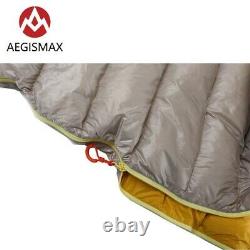 AEGISMAX Goose Down Sleeping Bag Mummy Ultralight Outdoor Camping Ultra Dry Grey
