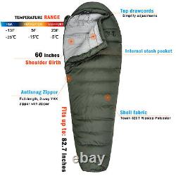 Akmax.cn Military Down Mummy Sleeping Bag for Cold Weather