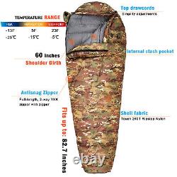 Akmax.cn Military Down Mummy Sleeping Bag for Cold Weather