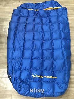 Big Agnes Sentinel 30 Blue/Yellow Double Wide 2-Person Sleeping Bag USED