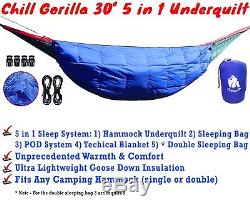 CHILL GORILLA 30°F DOWN UNDERQUILT, SLEEPING BAG, & POD SYSTEM for Hammock &
