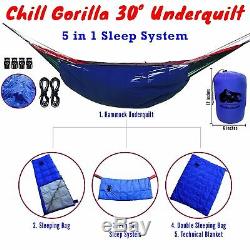 Chill Gorilla 30°F 800 Fill Power Down UNDERQUILT, Sleeping Bag, POD System f