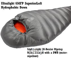 DMG Ultralight 0 Degree F 650 FP SuperiorLoft Down 4 Season Mummy Sleeping Bag