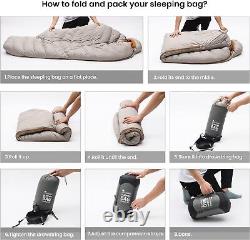 Down Fill Sleeping Bag for Adults Ultralight Backpacking Sleeping Bag Comfo