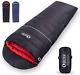 Down Sleeping Bag For Adults 0 Degree 600 Fill Power Black Red Right Zip
