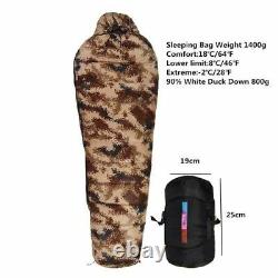 Duck Down Filled Soft Sleeping Bag Warm Winter Outdoor Camping Travel Hiking Kit