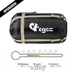 EGOZ Peanut Sleeping Bag Easy to carry black Warm Adult Outdoor 3 Season Camping