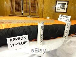 EUC North Face Orange 800 Fill -40 Degree Down Long Right Zip Sleeping Bag+2Pads