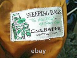 EUC Vintage Big Goose Down USA EDDIE BAUER TOTEM TAG RECTANGULAR SLEEPING BAG