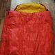 Eddie Bauer Red/yellow Goose Down Sleeping Bag Extrem Cold W Hood Zippered Mummy