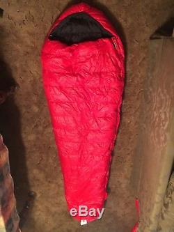 Feathered Friends 800+ fill Down winter sleeping bag. Long double side zip mummy