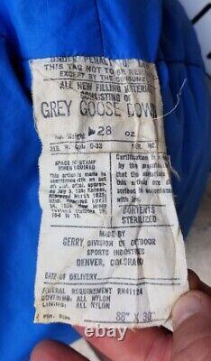 Gerry Goose Down Mummy Sleeping Bag USA Made Colorado Camping Vintage Excellent