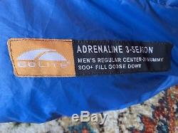 GoLite Adrenaline 3 Season Sleeping Bag, 800 Fill Down Mens Regular New