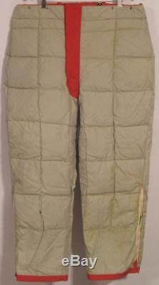 HTF VTG 1960s ALASKA SLEEPING BAG CO BOX QUILTED DOWN PANTS Sz 36 eddie bauer