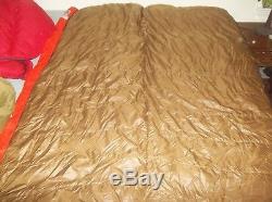 High Adventure Goose Down Sleeping Bag SOFT Rectangular Quilt Bronze Orange USA