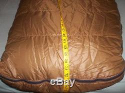 High Adventure Goose Down Sleeping Bag SOFT Rectangular Quilt Bronze Orange USA