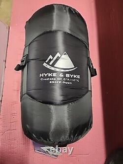 Hyke & Byke 0 Degree/17c CRESTONE 650fp Down Sleeping Bag. BLACK Size REG. 6ft