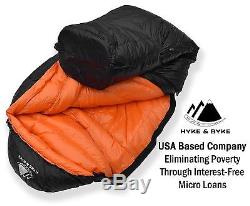 Hyke & Byke Down Sleeping Bag Eolus 800 Fill Power 0 Degree Black size Regular
