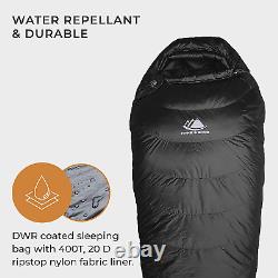 Hyke & Byke Quandary 15 F Hiking & Backpacking Sleeping Bag 3 Season, 650FP Du