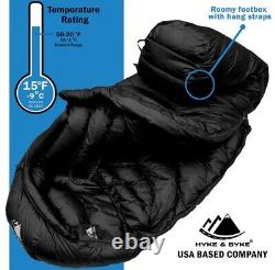 Hyke & Byke Quandary 650 Fill Power Duck Down 15 Degree Backpacking Sleeping Bag