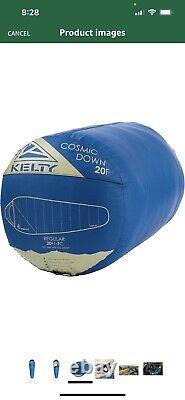 Kelty Cosmic 20 Degree 550 Down Fill Sleeping Bag Blue Long Fits 6'6