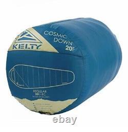 Kelty Cosmic 20 Degree 550 Down Sleeping Bag Compression Stuff Sack Blue Short