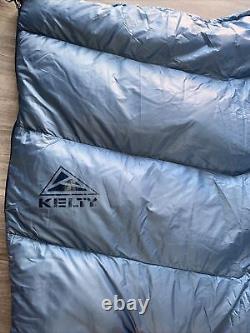 Kelty Galactic 30 Sleeping Bag 30F All Duck Down Fill Blue/Orange AUTHENTIC