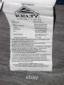 Kelty Galactic 30 Sleeping Bag 30F All Duck Down Fill Blue/Orange AUTHENTIC