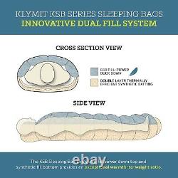 Klymit KSB 15 Degree Down Hybrid Sleeping Bag Camping Backpacking Refurbished