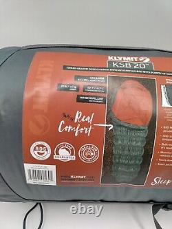 Klymit KSB 20 Three Season Down Hybrid Mummy Sleeping Bag 82x30in Rust Red/Gray