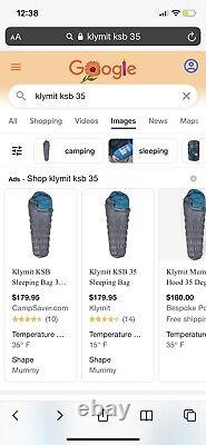 Klymit KSB Sleeping Bag, Size L Gray/Blue