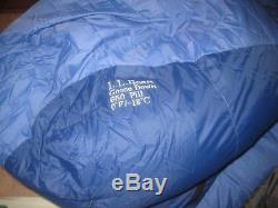 LL Bean 650 Goose Down Fill Long Mummy Sleeping Bag 0 Degrees/-18 Celsius