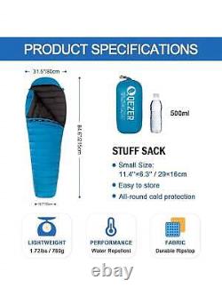 LOCHAS Adult Ultralight Down Sleeping Bag with Compression Bag