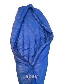 La Crosse 100% Down Mummy Sleeping Bag 92x35x20 Super Warm Lg Blue Full Zip