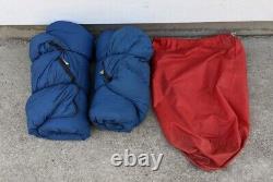 Lot Of 2 Vintage REI Duck Down Sleeping Bags (Regular & Long) Blue/Red