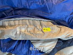 MARMOT Sawtooth Sleeping Bag 15F degree 650 Fill Down Arctic/Navy, Reg/Left Zip