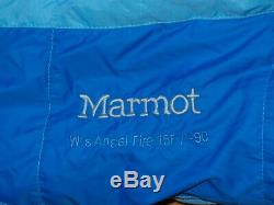 MARMOT Womens Angel Fire GOOSE DOWN 15F -9C COLD WEATHER SLEEPING BAG