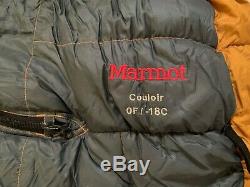 Marmot Couloir 0 Degree Down Sleeping Bag Orange and Grey