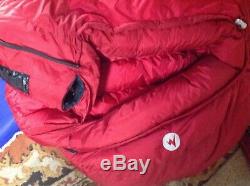 Marmot Down CWM Sleeping Bag -40 Degree Left Zipper Red New