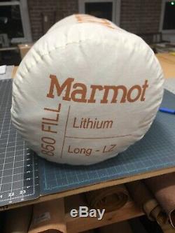 Marmot Lithium 0 Degree 850 Fill Down Sleeping Bag Long New