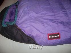 Marmot Mountain Aiguille 800 Goose Down Gore-tex DryLoft Sleeping Bag Purple Reg