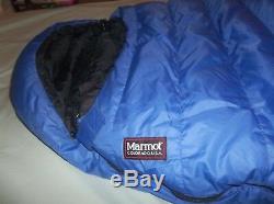 Marmot Mountain Works Ptarmigan 0 Goose Down Sleeping Bag Blue Long USA Vintage